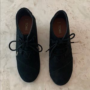 Toms Black Suede Kala Booties